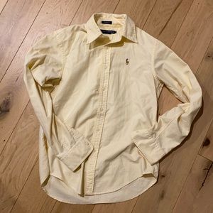 Ralph Lauren white and yellow button down Oxford